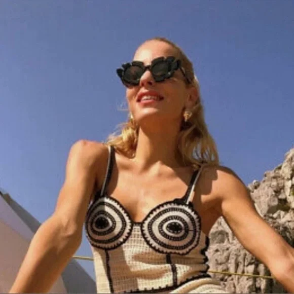 ZARA BLOGGERS FAVORITE CROTCHET TOP Size Medium NWT - Picture 7 of 9